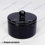 قندان و شکلات خوری سنگی دردار سنگ مشکی خط سفید