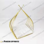 استند سنگی سرو طرح سبد پیازی طلایی مربع سنگ سفید ازنا