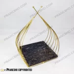 استند سنگی سرو طرح سبد پیازی طلایی مربع سنگ مشکی خط طلایی