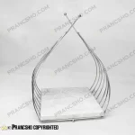 استند سنگی سرو طرح سبد پیازی نقره‌ای مربع سنگ سفید ازنا