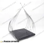 استند سنگی سرو طرح سبد پیازی نقره‌ای مربع سنگ مشکی خط سفید