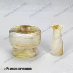 هاون (زعفران ساب) سنگ مرمر پایه کوتاه