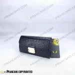 کیف پول پاسپورتی فندی مشکی طرح سنگی