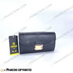 کیف پول پاسپورتی فندی مشکی طرح پوست ماری