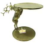 استند شیرینی خوری دو طبقه گوزن ایستاده طلایی