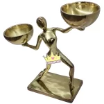 شمعدان دو شعله طرح آدمک طلایی