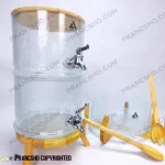 ست پذیرایی کلمن دو طبقه ابگز الماسی کاسه سالاد دایره الماسی و جا کاردی الماسی