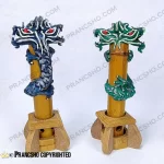 جا عودی بلند پایه چوبی طرح اژدها دو سر شبرنگ