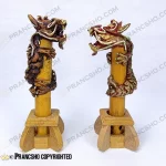 جا عودی بلند پایه چوبی طرح اژدها شبرنگ