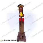 جا عودی بلند پایه چوبی طرح سرخ پوست پیپ دار