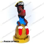 جا عودی کوتاه پایه سفالی طرح دزد دریایی پیپ دار