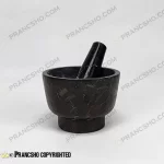 هاون (زعفران ساب) سنگ مشکی خط سفید متوسط