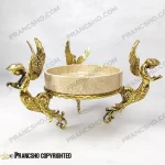 آجیل خوری سنگ پارادایس نسکافه‌ای با پایه برنجی طرح آنجل