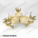 اردور خوری سه خانه سنگ پارادایس نسکافه‌ای با پایه برنجی طرح آنجل