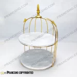 استند سنگی قفس و پروانه پروانه دو طبقه سنگ سفید ازنا