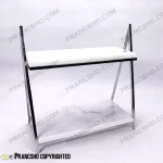 استند سنگی دو طبقه طرح ایفل نقره‌ای سنگ سفید ازنا