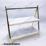 استند سنگی دو طبقه طرح ایفل دسته دار سنگ سفید ازنا