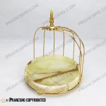 استند سنگی لبه دار قفس و پروانه پروانه یک طبقه طلایی سنگ مرمر نباتی قهوه‌ای