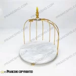 استند سنگی قفس و پروانه پروانه یک طبقه طلایی سنگ سفید ازنا