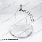 استند سنگی قفس و پروانه پروانه یک طبقه نقره‌ای سنگ سفید ازنا