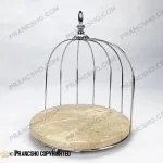 استند سنگی قفس و پروانه پروانه یک طبقه نقره‌ای سنگ پارادایس نسکافه ای