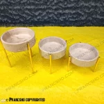 ست سه عددی شکلات خوری سنگی با پایه میخی سنگ پارادایس نسکافه ای