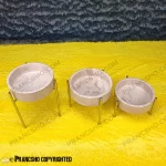 ست سه عددی شکلات خوری سنگی با پایه میخی سنگ پارادایس نسکافه ای