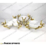 سرویس پذیرایی سنگ سفید ازنا با پایه برنجی طرح آنجل