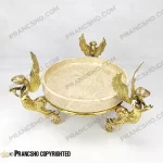 میوه خوری سنگ پارادایس نسکافه‌ای با پایه برنجی طرح آنجل