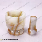 هاون (زعفران ساب) سنگ مرمر بزرگ پایه بلند