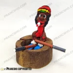 زیر‌سیگاری گرد چوبی طرح باب مارلی سیگاری