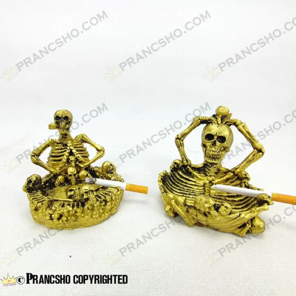 زیرسیگاری دایره‌ای پلی استری طلایی