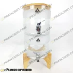 کلمن شیشه ای دو طبقه استوانه ای شیشه ساده مات طرح مایورکات