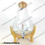 کلمن شیشه ای طرح ایکیا (طرح گلابی) پایه چوبی بلند شیشه ساده