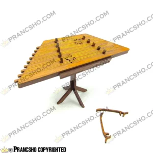 دکوری ساز سنتور چوبی ایستاده با پایه و مضراب