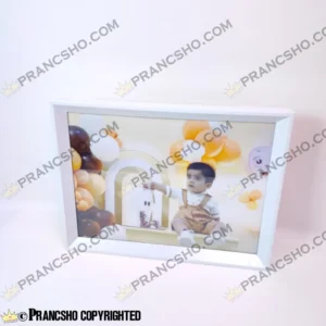 قاب عکس فانتزی سفید طرح شیار دار متوسط (4 سایز)