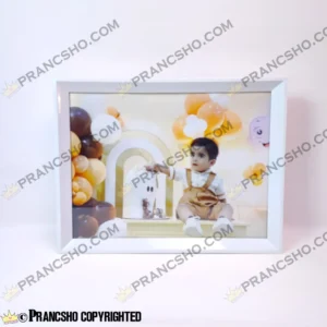 قاب عکس فانتزی سفید طرح شیار دار متوسط (4 سایز)