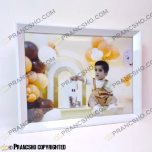 قاب عکس فانتزی سفید طرح شیار دار متوسط (4 سایز)