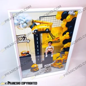 قاب عکس فانتزی سفید طرح شیار دار بزرگ (4 سایز)