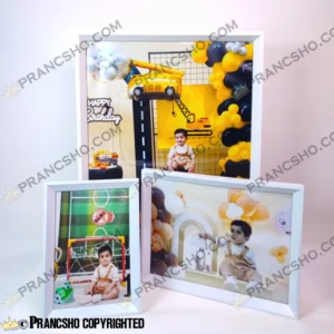 قاب عکس فانتزی سفید طرح شیار دار (4 سایز)