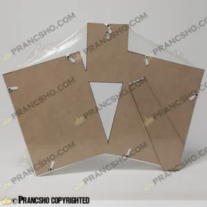 قاب عکس فانتزی طرح خانواده هفتی رنگ سفید سه خانه