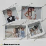 قاب عکس فانتزی طرح خانواده لوزی رنگ سفید چهار‌خانه