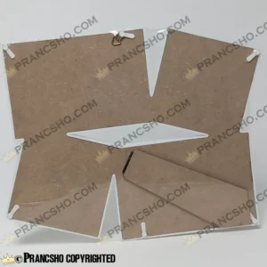 قاب عکس فانتزی طرح خانواده لوزی رنگ سفید چهار‌خانه