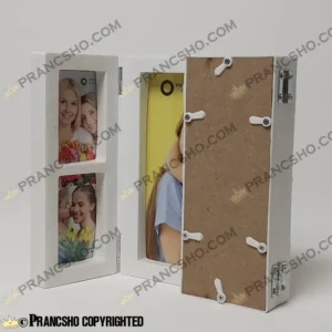 قاب عکس فانتزی طرح خانواده لولادار رنگ سفید پنج خانه