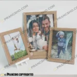 قاب عکس فانتزی با فریم رنگ چوب سایز متوسط