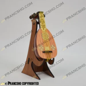 دکوری ساز عود چوبی ایستاده با استند چوبی طرح هخامنش