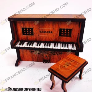 دکوری ساز پیانو چوبی کوچک به همراه نیمکت طرح هخامنش