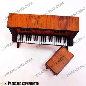 دکوری ساز پیانو چوبی کوچک به همراه نیمکت طرح هخامنش