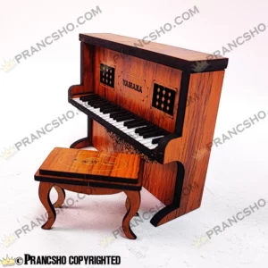 دکوری ساز پیانو چوبی کوچک به همراه نیمکت طرح هخامنش